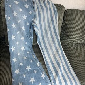 Judy Blue Star and Stripe Flare Jeans